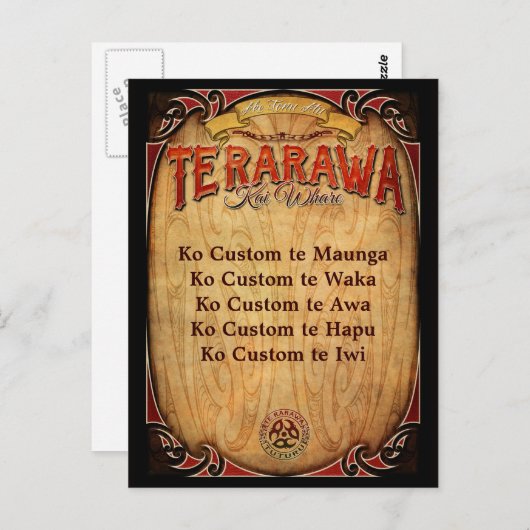 Te Rarawa Pepeha Briefkaart (Voorkant / Achterkant)
