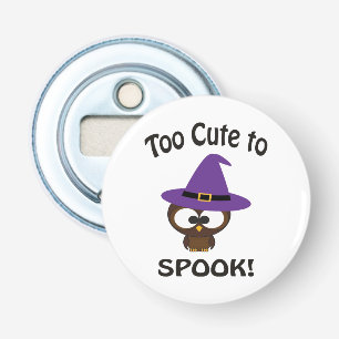 Te schattig om bang te maken! Uil heks Button Flesopener