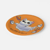 Te schattig om een spookkat te spookten papieren bordje (Gekanteld)