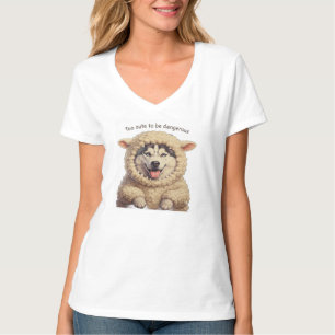 Te schattig om gevaarlijk te zijn – Grappige Husky T-shirt
