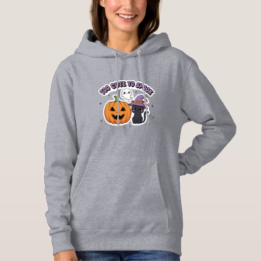 Te Schattig om Halloween te Spoken Hoodie (Voorkant)