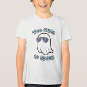 Te schattig om Halloween te spook Tri-Blend Shirt (Voorkant)