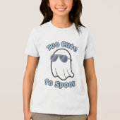 Te schattig om Halloween te spook Tri-Blend Shirt (Voorkant)