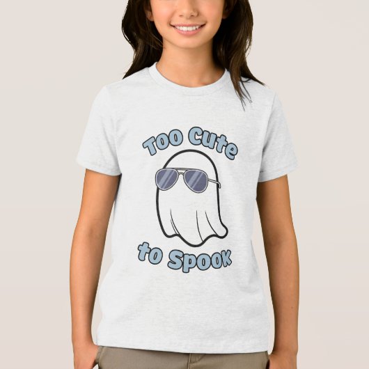 Te schattig om Halloween te spook Tri-Blend Shirt (Voorkant)