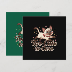 Te Schattig om je Zorgen over te Maken Siamese Kat Feestdagenkaart