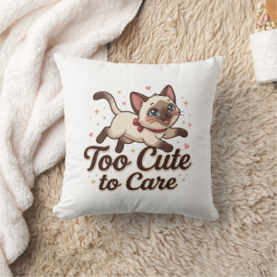 Te Schattig om je Zorgen over te Maken Siamese Kat Kussen