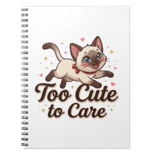 Te Schattig om je Zorgen over te Maken Siamese Kat Notitieboek