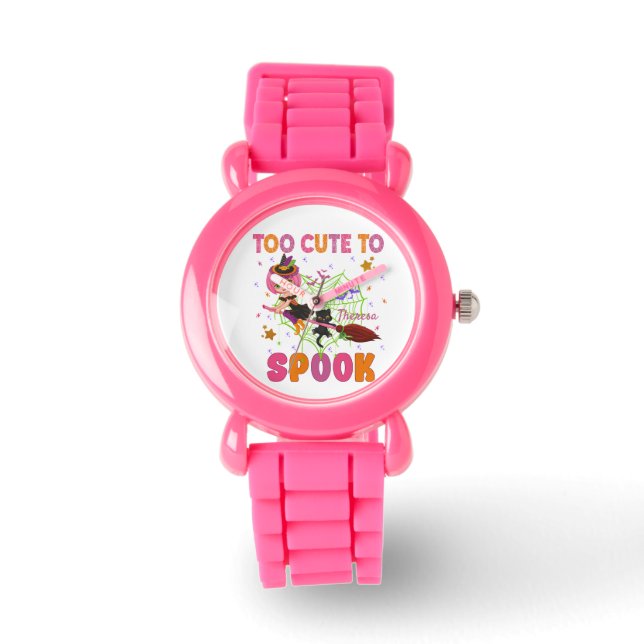 Te schattig om kleine heks Halloween te schrikken Horloge (Voorkant)