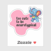 te schattig om neurotypische Olifanttypografie te Sticker (Vel)