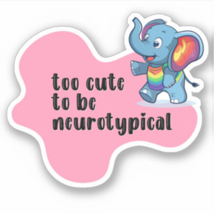 te schattig om neurotypische Olifanttypografie te  Sticker