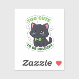Te Schattig Om Pech Te Hebben Zwarte Kat St Patric Sticker