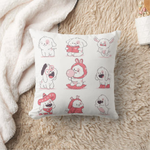 Te Schattig Om Te Blaffen Kawaii Puppy Aesthetic Kussen