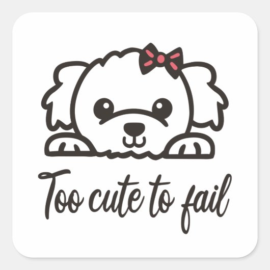 Te schattig om te falen(4) vierkante sticker (Voorkant)