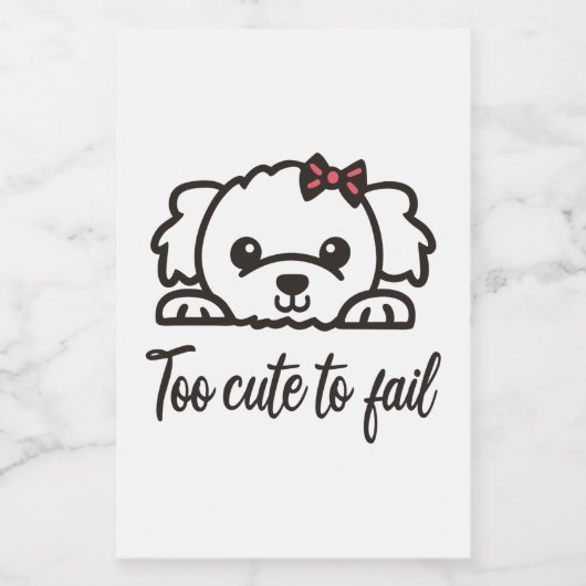 Te schattig om te falen(4) voedselcontainer etiket (Enkel label)