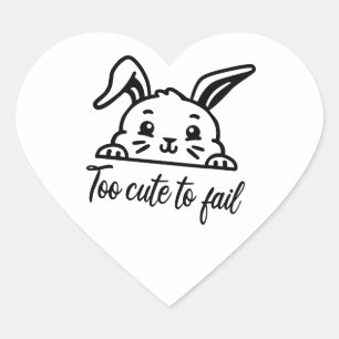 Te schattig om te falen hart sticker