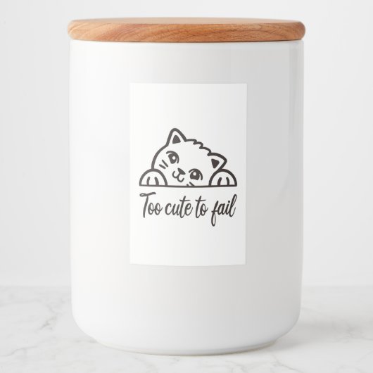 Te schattig om te falen voedselcontainer etiket (Voorkant)