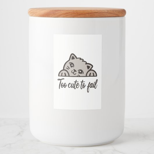 Te schattig om te falen voedselcontainer etiket (Voorkant)