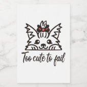 Te schattig om te falen voedselcontainer etiket (Enkel label)