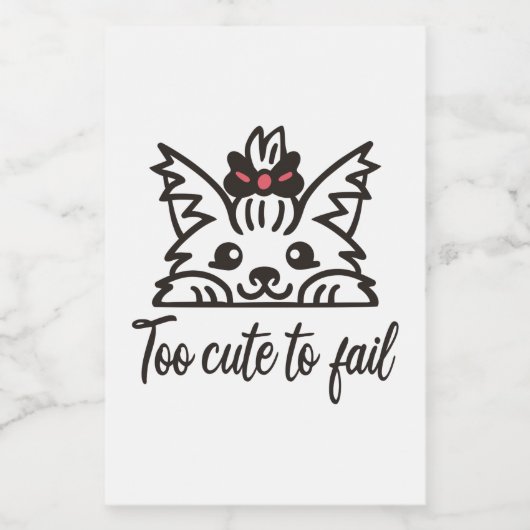 Te schattig om te falen voedselcontainer etiket (Enkel label)