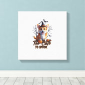 Te Schattig Om Te Laten Schrikken Grappige Hallowe Canvas Afdruk (Insitu (Houten vloer))