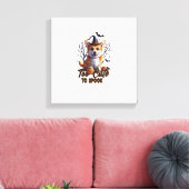 Te Schattig Om Te Laten Schrikken Grappige Hallowe Canvas Afdruk (Insitu (Woonkamer))