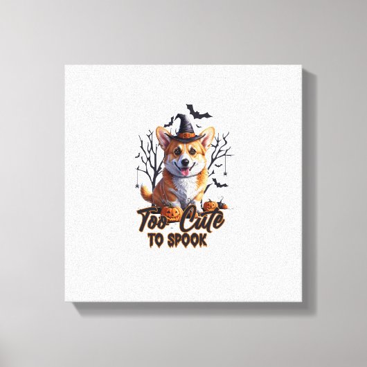 Te Schattig Om Te Laten Schrikken Grappige Hallowe Canvas Afdruk (Voorkant)