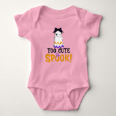 Te Schattig Om Te Laten Schrikken! Roze Halloween Romper (Voorkant)