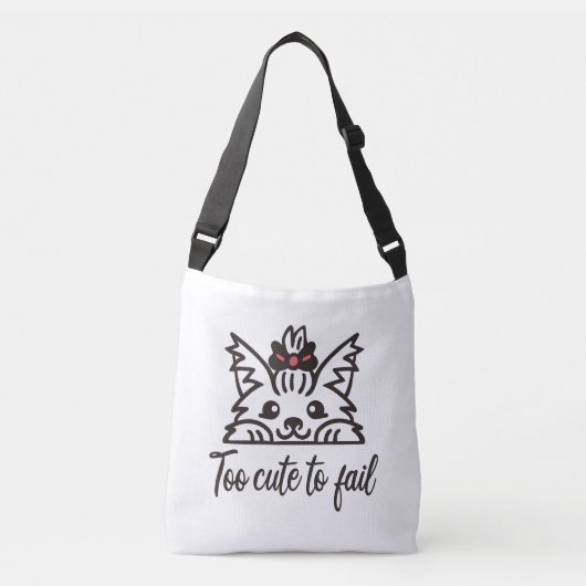 Te schattig om te mislukken crossbody tas (Voorkant)