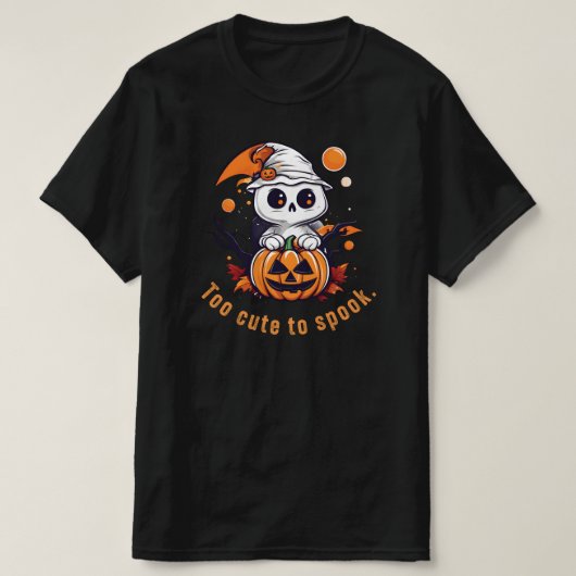 Te schattig om te schrikken | Schattige Ghost T-sh T-shirt (Design voorkant)