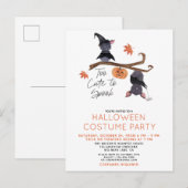 Te schattig om te spook Halloween Kostuum Party Uitnodiging Briefkaart (Voorkant / Achterkant)