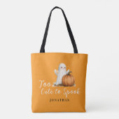 Te Schattig om te Verschrikken Oranje Tote Bag (Achterkant)