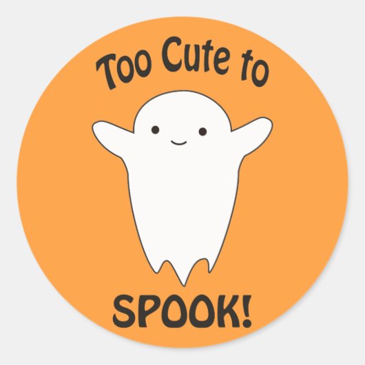 Te schattig voor Spook - Ghost Ronde Sticker (Voorkant)