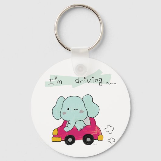 te schattige blauwe olifant sleutelhanger (Voorkant)