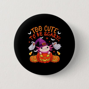 Te Schattige Grappige grap Scary Halloween Axolotl Ronde Button 5,7 Cm