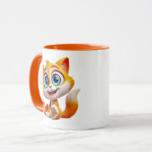 Te schattige kat met grote blauwe ogen. mok (Voorkant links)