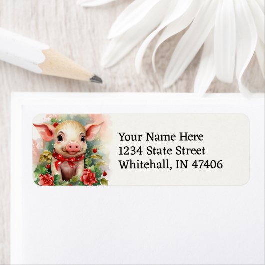 Te Schattige kerstbiggetje Gemakkelijk Lees retour Etiket (Insitu)