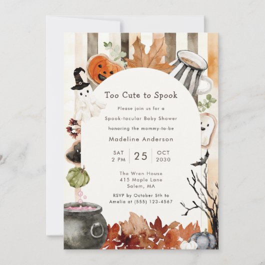 Te Schattige om grillig Halloween-Baby shower te s Kaart (Voorkant)