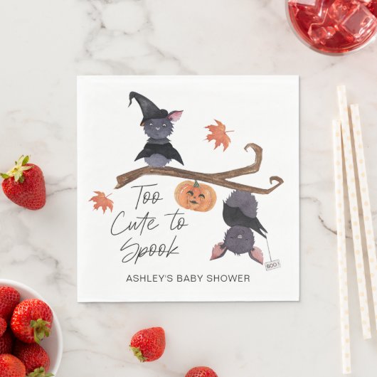 Te Schattige om Halloween Bats Baby shower te spoo Servet (Insitu)
