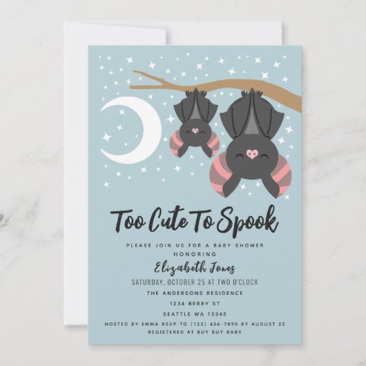 Te Schattige om Halloween Boy Baby shower te spook Kaart (Voorkant)