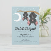 Te Schattige om Halloween Boy Baby shower te spook Kaart (Staand voorkant)