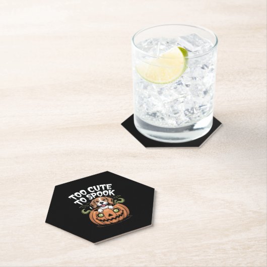 Te Schattige om Halloween Dog te spook Kartonnen Onderzetters (Insitu)