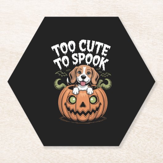 Te Schattige om Halloween Dog te spook Kartonnen Onderzetters (Voorkant)