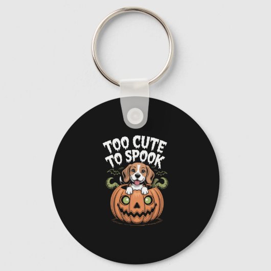 Te Schattige om Halloween Dog te spook Sleutelhanger (Voorkant)