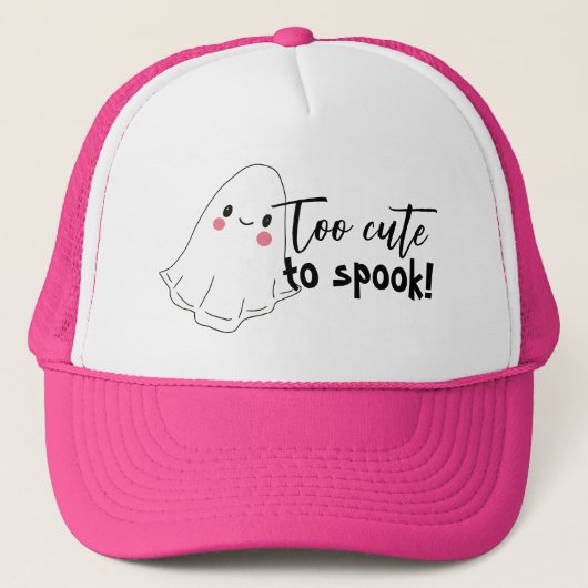 Te Schattige om Halloween Ghost Trucker Hat Spook Pet (Voorkant)