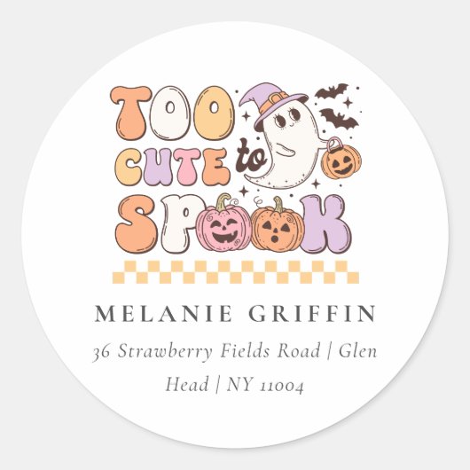 Te Schattige om Halloween Schattige spookadres te  Ronde Sticker (Voorkant)