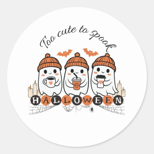 Te Schattige om Halloween-Stickers te spook Ronde Sticker (Voorkant)