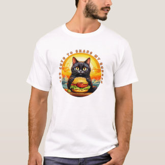 Te Schattige om mijn hamburger te delen - Black Ca T-shirt