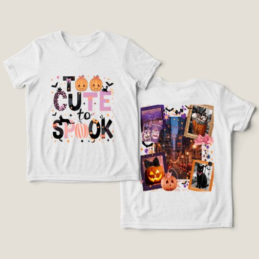 Te Schattige om Paarse spookachtige glitter spook Tri-Blend Shirt (Ontwerp Voorkant & Achterkant)