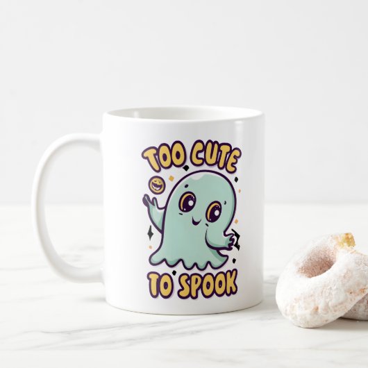 Te Schattige om Schattigee Halloween Ghost te schr Koffiemok (Met donut)