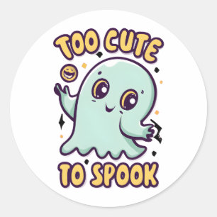Te Schattige om Schattigee Halloween Ghost te schr Ronde Sticker